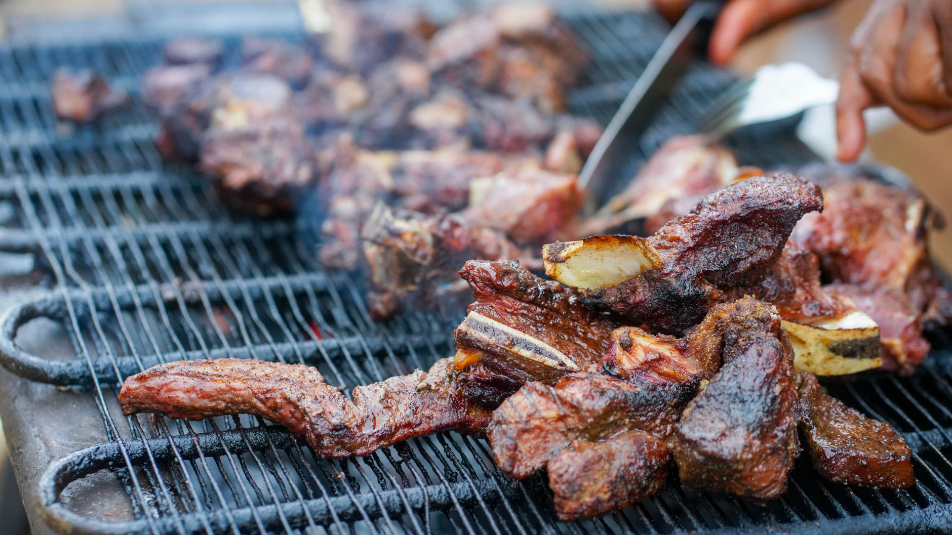 Nyama choma fresh off the charcoal grill